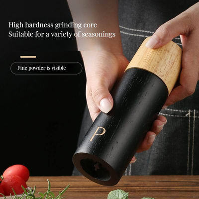 Molino de sal de pimienta 7 pulgadas ajustable núcleo de cerámica manual de roble agitadores de madera con molino