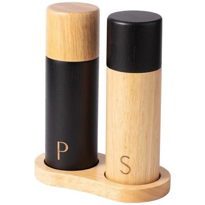 Molino de sal de pimienta 7 pulgadas ajustable núcleo de cerámica manual de roble agitadores de madera con molino