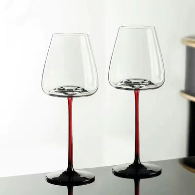 Flotas de fondo concave de rayas verticales de colores VINO VÍNICO con tallo NO Tipo cerámico