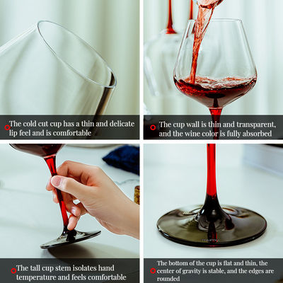Flotas de fondo concave de rayas verticales de colores VINO VÍNICO con tallo NO Tipo cerámico