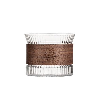 5 oz 150 ml de copa de vidrio para el té de agua y el anillo de aislamiento térmico y diseño ecológico