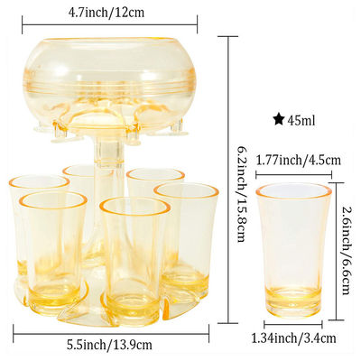 Dispensador y soporte de vidrio de 6 botellas de diseño único para entusiastas de la cerveza y el whisky