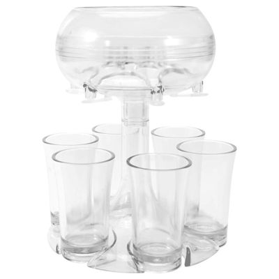 Dispensador y soporte de vidrio de 6 botellas de diseño único para entusiastas de la cerveza y el whisky