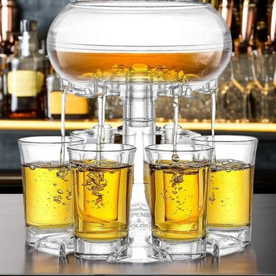 Exquisito Dispensador de 6 copas y soporte para fiesta Barware Cocteleras de whisky de cerveza