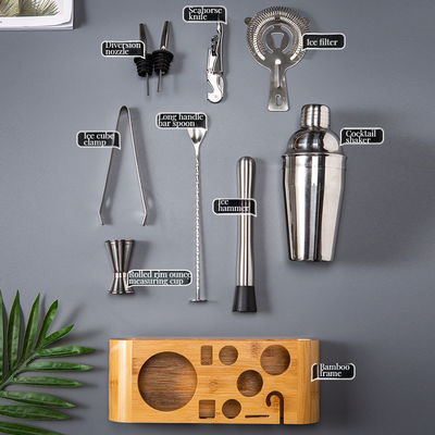 Kit de barman de acero inoxidable con dispensador de vodka y toallas de bambú