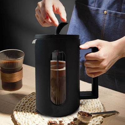 Diseño clásico de acero inoxidable de 600 ml Prensa francesa de cerámica para la experiencia del café Moca