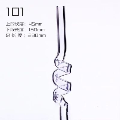 Accesorios de barras de forma curvada de vidrio transparente de borosilicato alto redondo 0.8 * 20cm