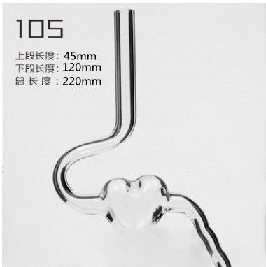 Accesorios de barras de forma curvada de vidrio transparente de borosilicato alto redondo 0.8 * 20cm