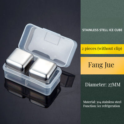 2 paquetes de whisky cubitos de hielo de acero inoxidable de 27 mm piedras reutilizables con pinzas de silicona