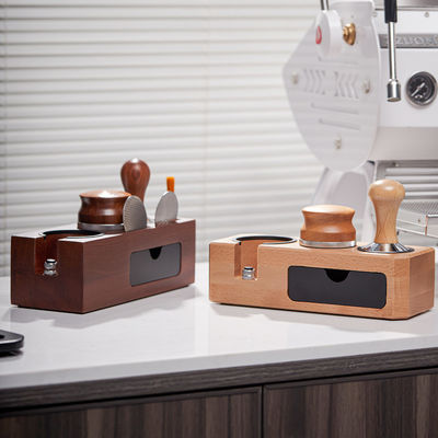 Espinador de leche de café mezclador de espuma de madera sólida soporte de manipulación de café con soporte de mango