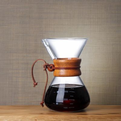 Logotipo personalizado Máquina de café de vidrio de borosilicato de doble pared para una resistencia al calor inusual