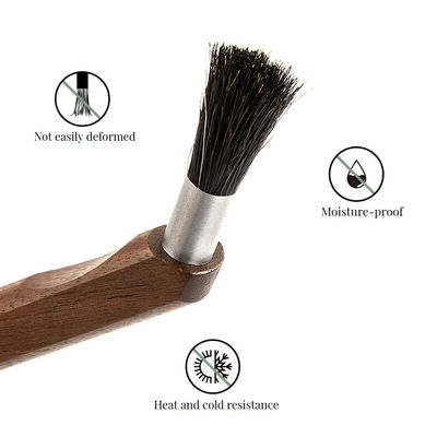 Cepillo de limpieza de madera de bambú curvado con mango largo y desmontable para cocina en casa