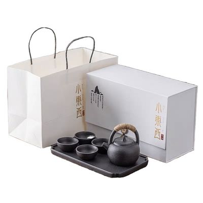 Conjunto de té de Kung Fu de porcelana japonesa Moderno Tequillera de manija en bucle con caja de regalo