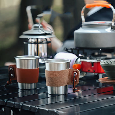 Conjunto de café para acampar al aire libre Oídos colgantes ligeros de acero inoxidable Cervecera de tazas de café de mano