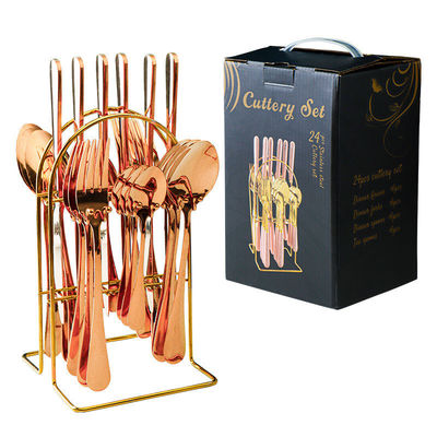 Flatware establece cubiertos de oro de acero inoxidable para celebraciones de bodas sostenibles