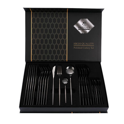 Set de cubiertos de oro para bodas 101 de acero inoxidable con recuerdos en caja