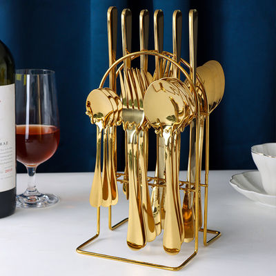 Conjunto moderno de cubiertos de oro de lujo Sostenible y elegante de acero inoxidable 101