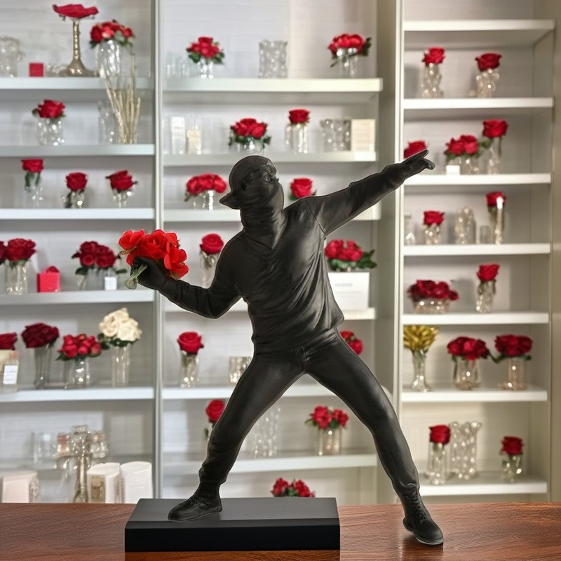 Estilo de decoración del hogar patrón art déco vertical con niños lanzando flores y espejo cruzado