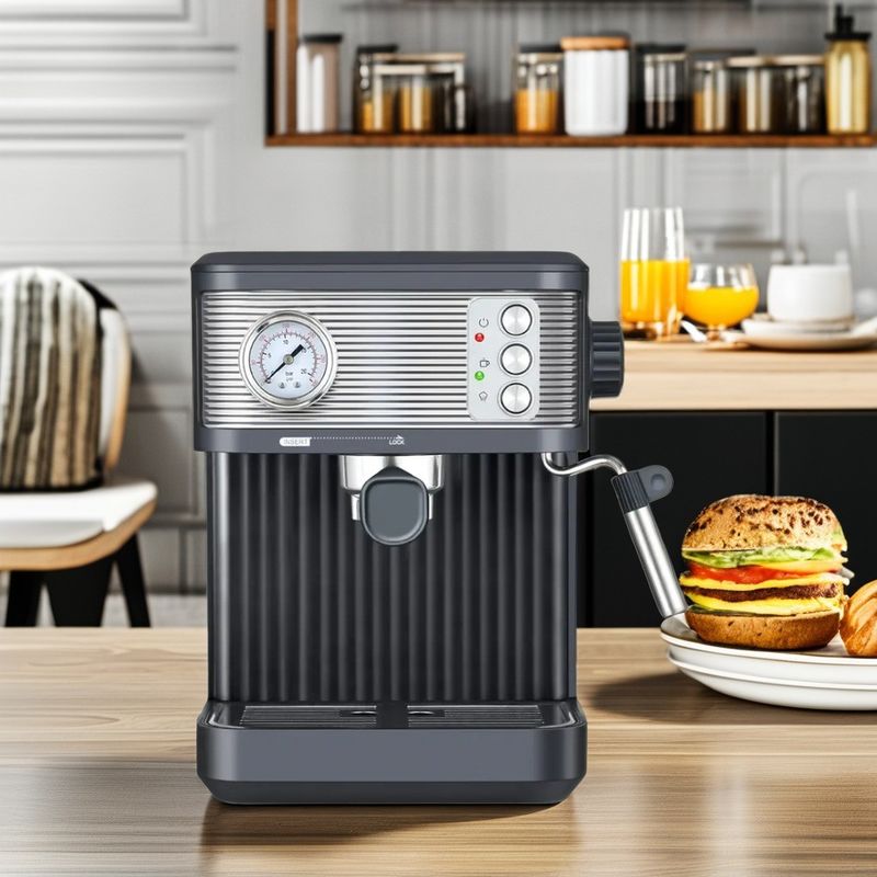 Casa Máquina de café de dientes azules con espuma de leche eléctrica y semiautomática de múltiples funciones