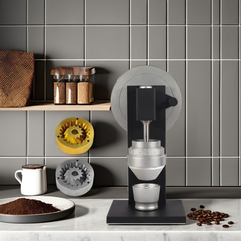 Negro italiano profesional 83mm Burr de aluminio de trabajo pesado cuerpo manual molinillo de café de grano de café de mano