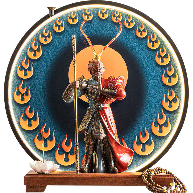 Envase de una sola pieza de luz LED Sun Wukong para quemadores de incienso para adornos domésticos