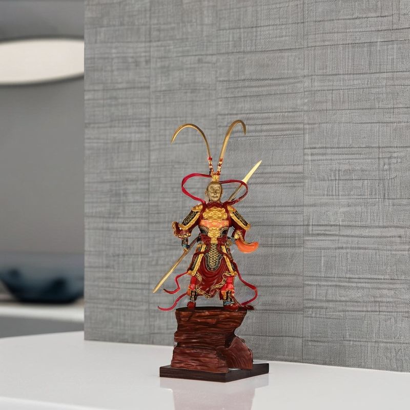 Resina 3D Negro Mito Mono Rey-Sol Wukong Figura de Golden Hoop para el diseño contemporáneo