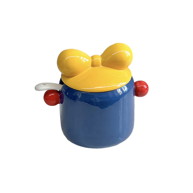 Espacio de cocina Caja de condimentos cerámicos Jar de almacenamiento de alimentos en el microondas para té de galletas de azúcar