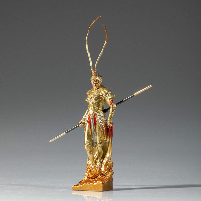 Ornamentos 3D Resina Monkey King Figura con material metálico de Viaje al Oeste