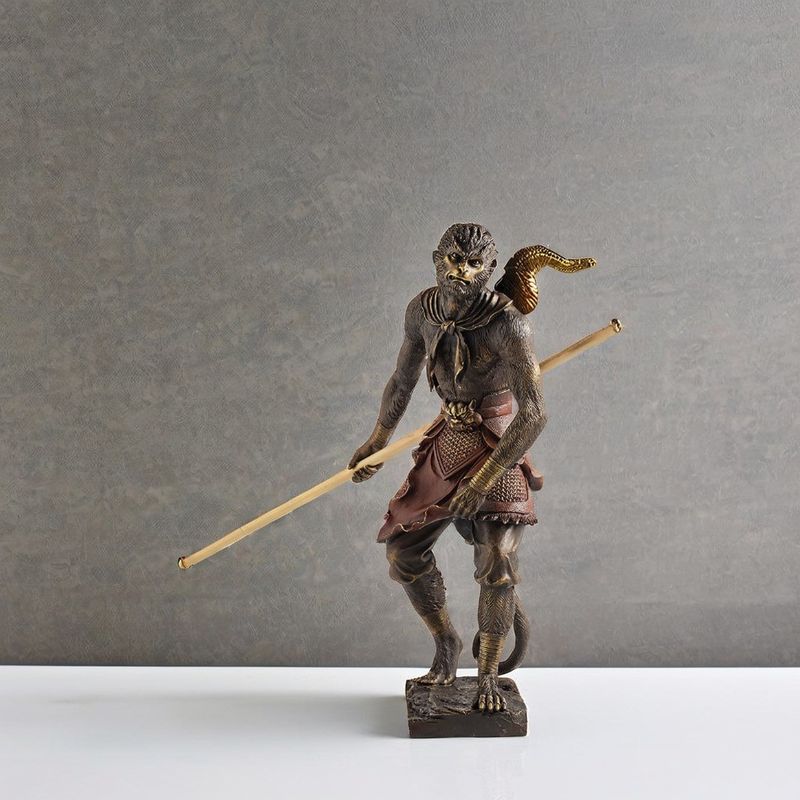 Tamaño a medida Fusión exclusiva hecha a medida Tamaño negro Mito Wukong Estatua 3D para decoración