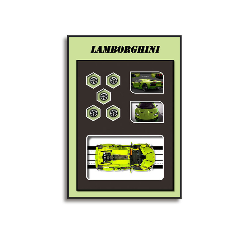 Pintura de pared de automóvil en bloques 3D de tamaño personalizado para colgar en restaurantes o decoraciones junto a la cama