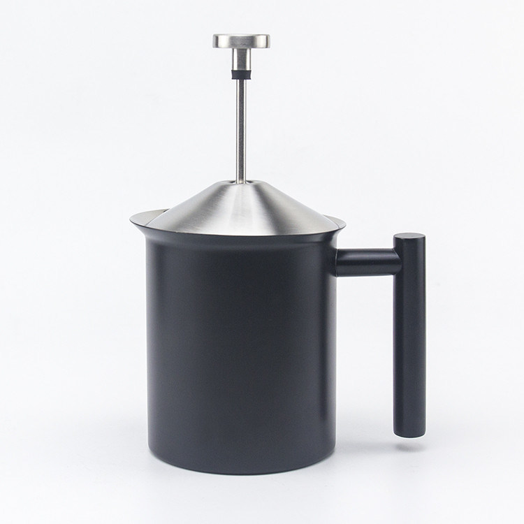 Mezcladora de café y leche de mano de 800 ml HomeGoal de acero inoxidable espumadora manual con filtro