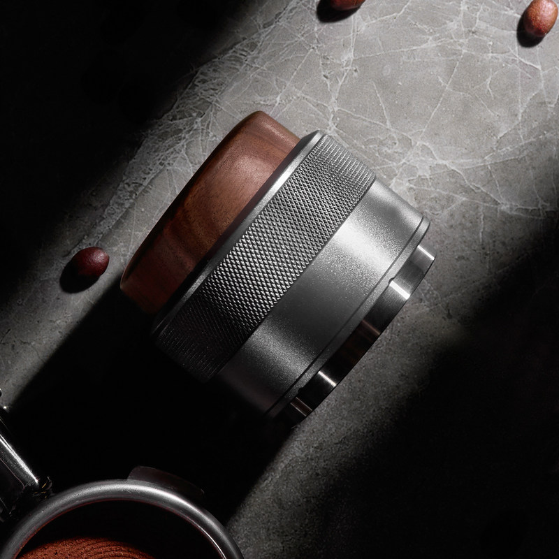 Capa de madera 304 de acero inoxidable Tamper Nivelador de café para café expreso de 51 mm 53 mm 58 mm