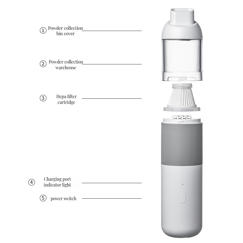 Puerto de carga conveniente Mini aspiradora para el mostrador de la cocina en las cafeterías