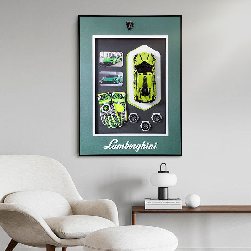 Modelos de casas hermosas de tamaño personalizado Cuadro de pantalla de pared de automóviles deportivos en estilo postmoderno