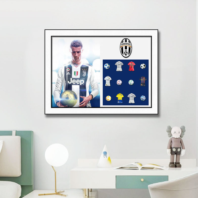 Arte de la pared de fútbol moderno Bloque de construcción eléctrico formato colgante para la decoración del salón
