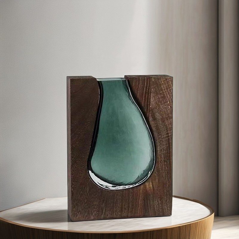 Vaso de vidrio cuadrado transparente perfecto para piezas centrales en la cocina sala de estar u oficina