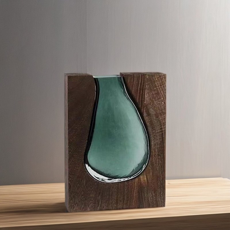 Vaso de cerámica de diseño de flores secas pintadas a mano para decoración de hotel u oficina de estilo Art Deco moderno