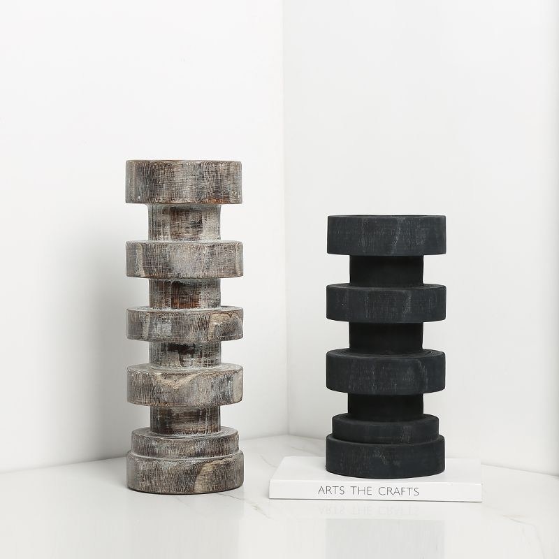 Tipo de metal pilar de mármol porta velas para elegante estilo de linternas de Navidad