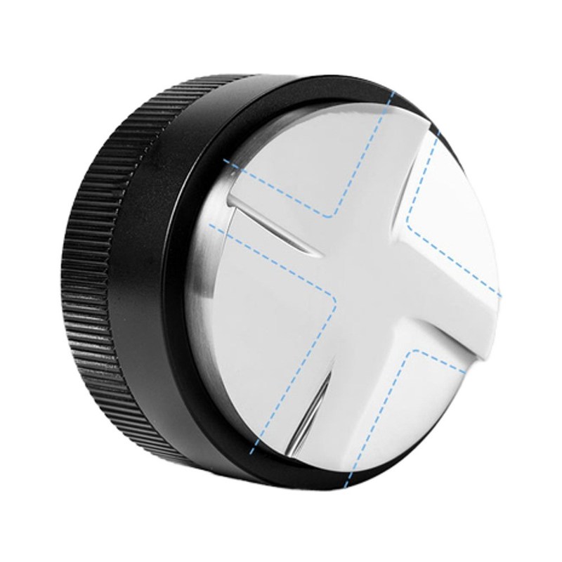58mm de acero inoxidable para hacer grano de café Martillo de polvo de cuatro hojas ecológico para baristas