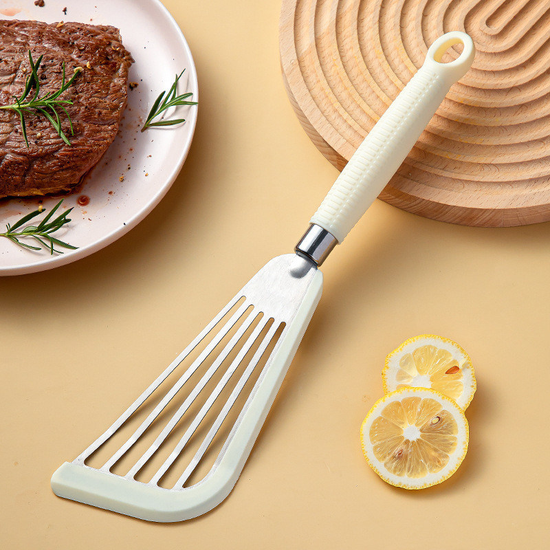 Espátula resistente al calor de acero inoxidable con ranuras de Turner para utensilios de cocina no adhesivos en la cocina