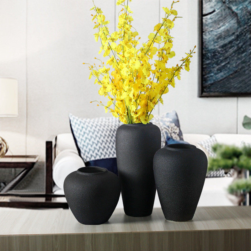 Vaso de diseño abstracto grande y opaco Glaseado estilo Art Deco moderno para tiendas de regalos de mesa
