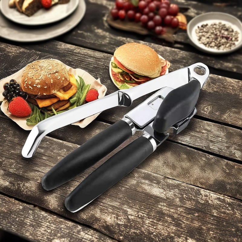 Inicio Uso de acero inoxidable personalizado fácil manivela manual puede abrebotella de cerveza con logotipo de hierro