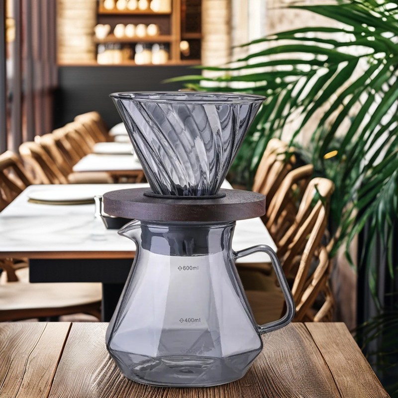 400 ml de alto borosilicato de vidrio Espresso verter servidor de café Resistencia al calor goteador taza