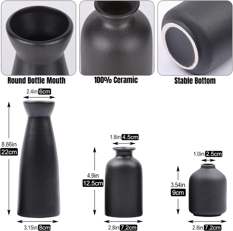 Superficie de línea antigua Art Deco Vaso de flores cerámicas con vidrio para piezas de decoración del hogar