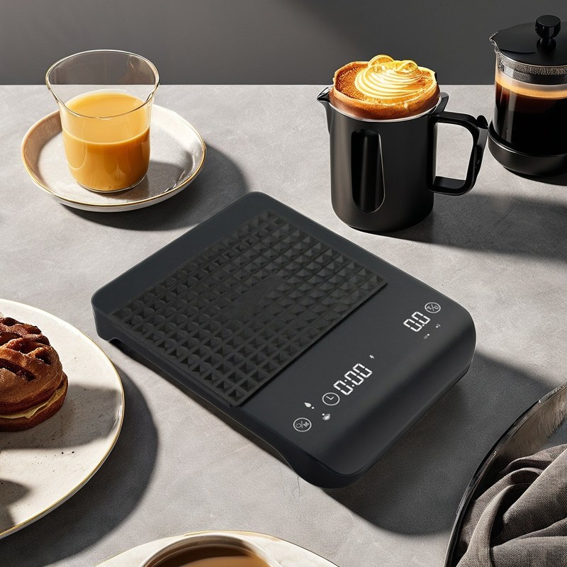 2024 Escala de café recargable de 3 kg de capacidad con funcionalidad de temporizador y diseño redondo