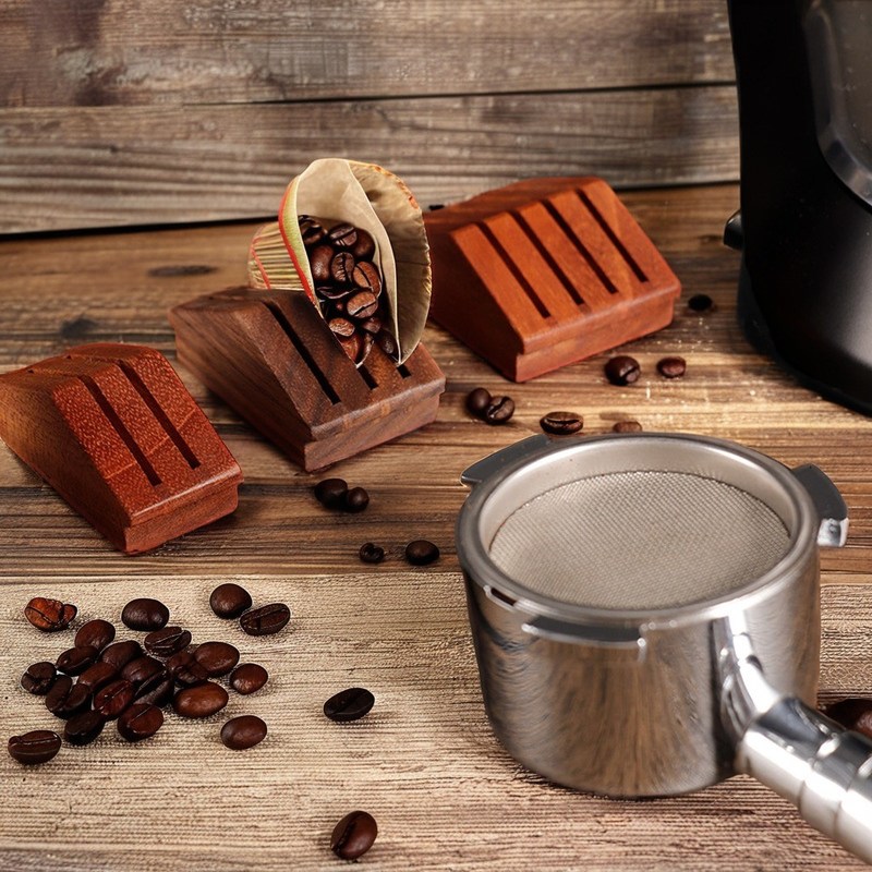 Acero Silicona pantalla de madera de nuez 58mm Espresso Soportador de filtro de té para herramientas de té de café