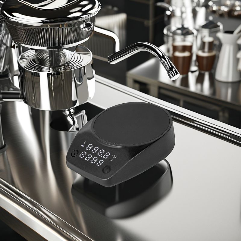 Mixer de espuma para café y leche tipo C Escala de expreso con temporizador digital ABS Shell