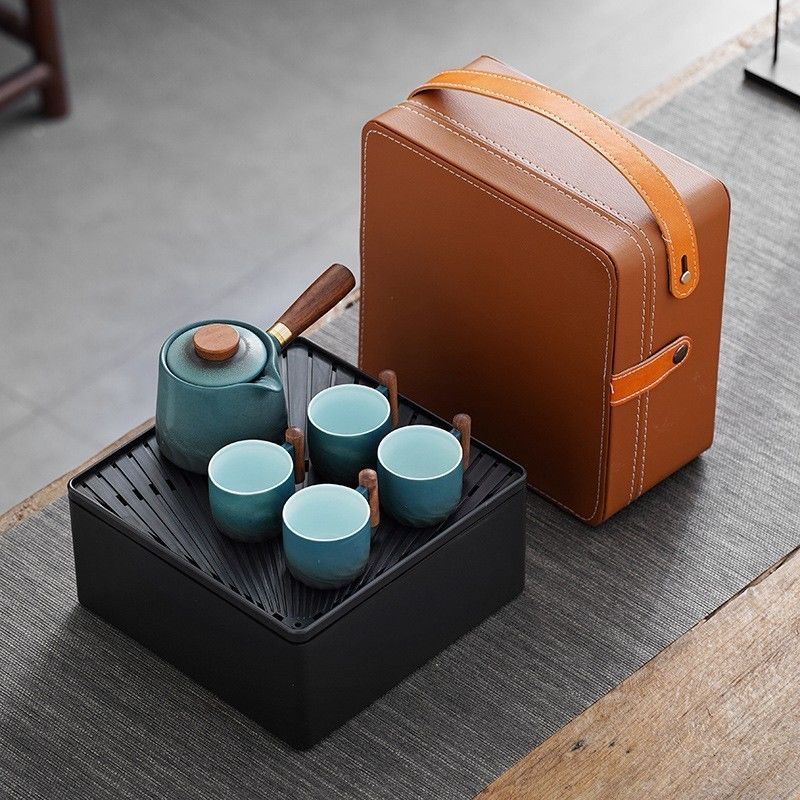 Set de taza de té de madera y vidrio para la experiencia tradicional de la ceremonia de té de Kung Fu