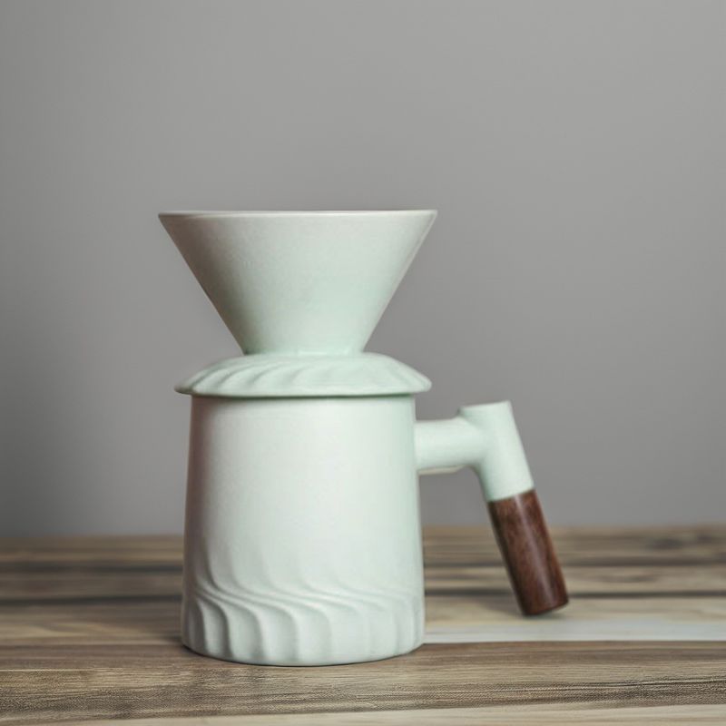 500 ml de capacidad Cerámica moderna vintage Verter sobre la cafetera con filtro de porcelana goteador