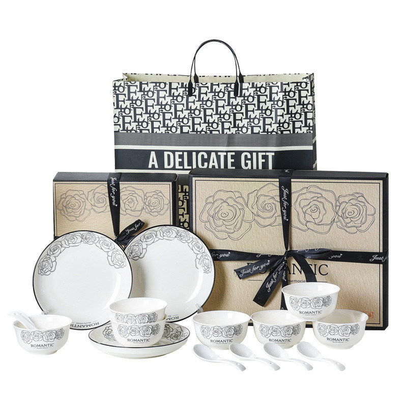 Cuencos lisos Platos Platos Impresión decal de dibujos animados para utensilios de mesa de estilo americano personalizados